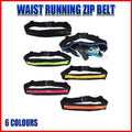 Lycra waist running belt with zip pocket and adjustable strap in multiple vibrant colors