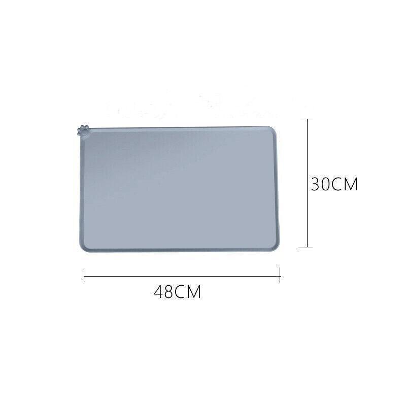 Waterproof silicone pet feeding mat with raised edges for dog and cat food bowls — view 3
