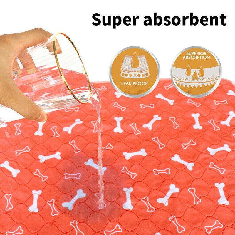 Grey washable pet training pad featuring a soft quilted surface and waterproof anti-slip backing — view 4