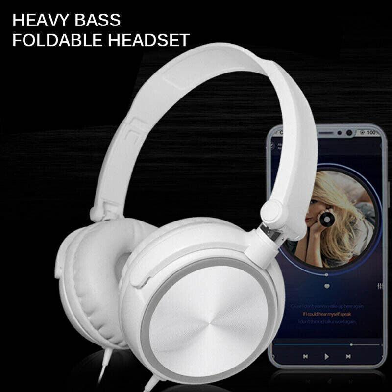 Red and black wired on-ear headphones with foldable design and adjustable telescopic headband — view 5