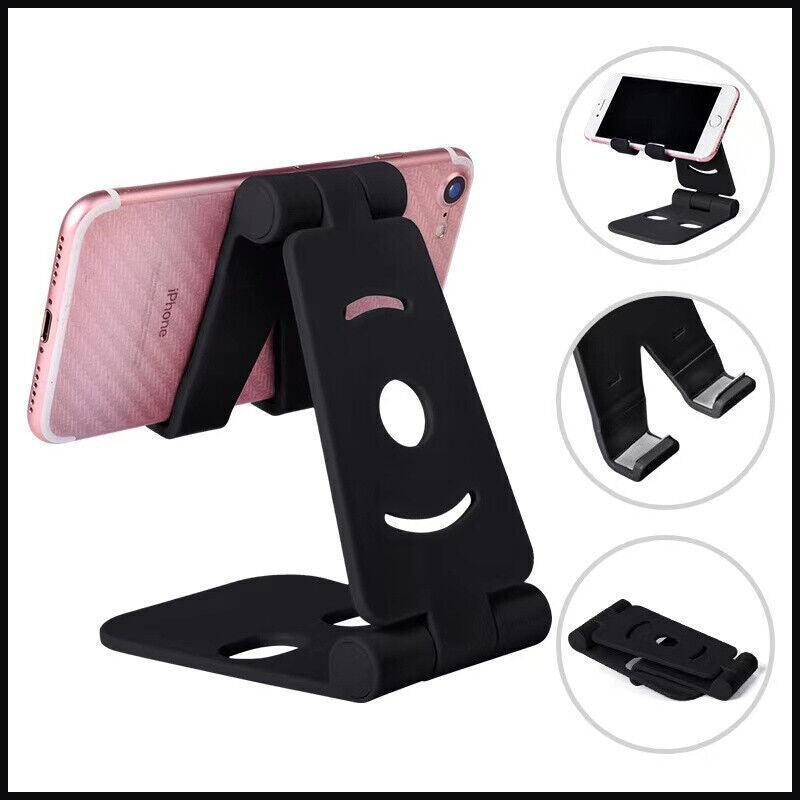 Foldable adjustable phone and tablet stand made of durable ABS plastic with silicone padding. — view 5