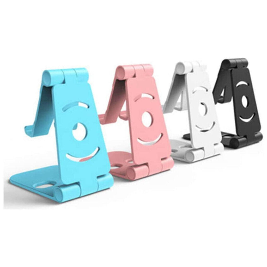 Foldable adjustable phone and tablet stand made of durable ABS plastic with silicone padding. — view 2