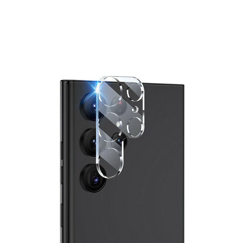 Clear tempered glass camera lens protector for Samsung Galaxy S22 series with cleaning kit. — view 2