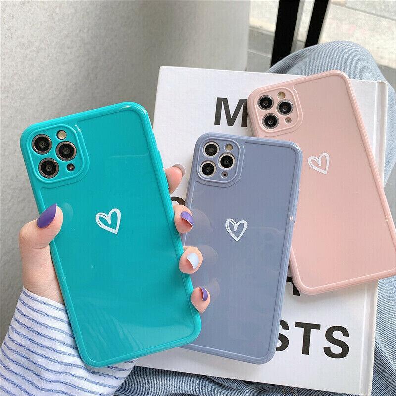 Beige smartphone case featuring a cute girly heart pattern made of flexible TPU material. — view 5