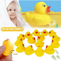 Classic yellow squeaky rubber duck bath toys for toddlers designed for floating water play