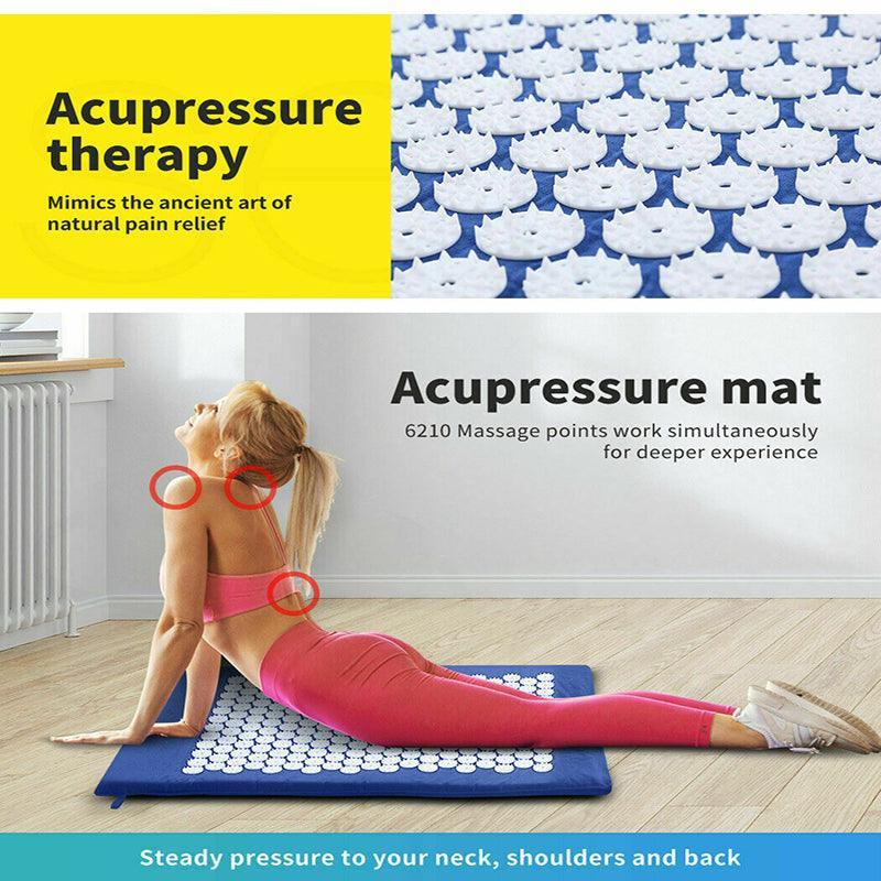 Acupressure Mat and Pillow Set for Relaxation and Yoga with Carry Bag