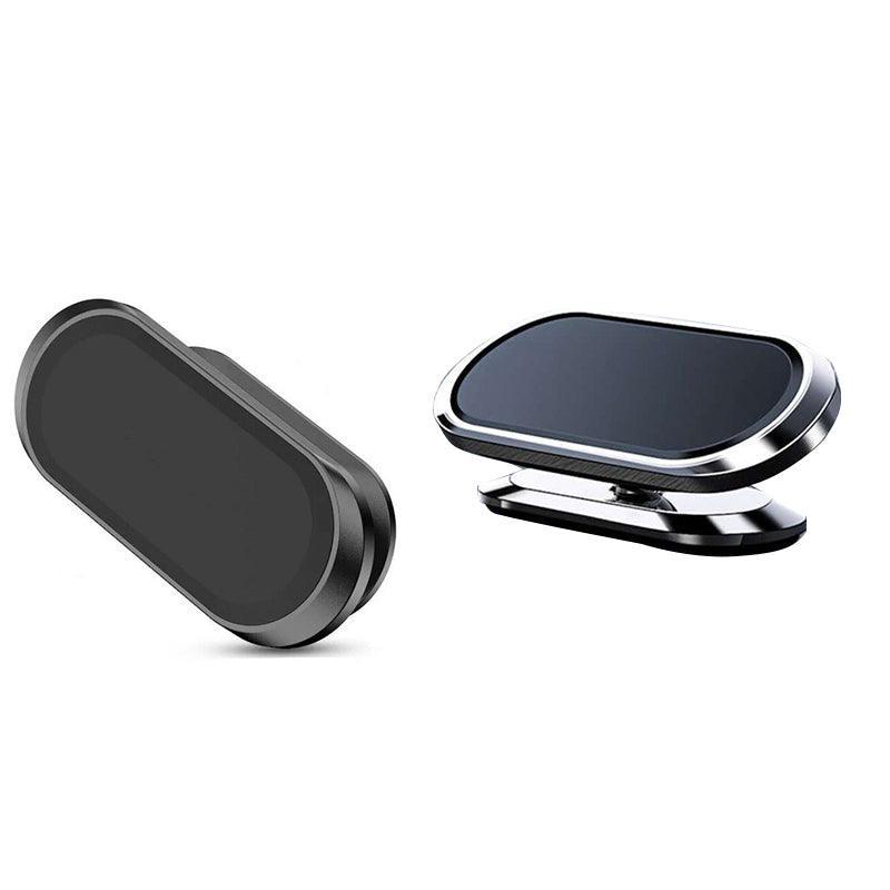 Universal magnetic dashboard car phone mount in black aluminum with 360 degree rotation capability — view 2