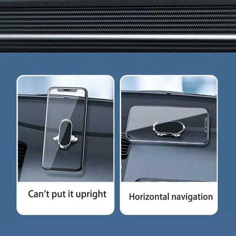 Universal magnetic dashboard car phone mount in black aluminum with 360 degree rotation capability — view 5