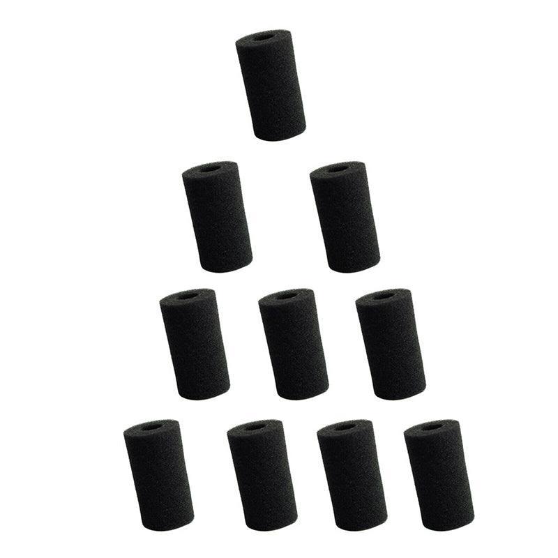Ten piece black foam aquarium filter intake sponge set for protecting fry and small fish — view 3