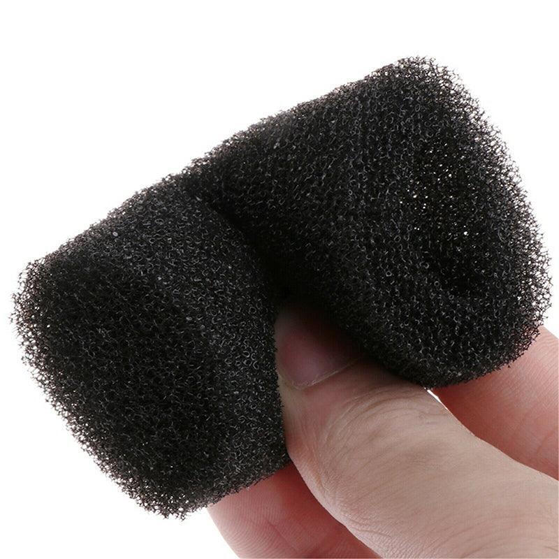 Ten piece black foam aquarium filter intake sponge set for protecting fry and small fish — view 5