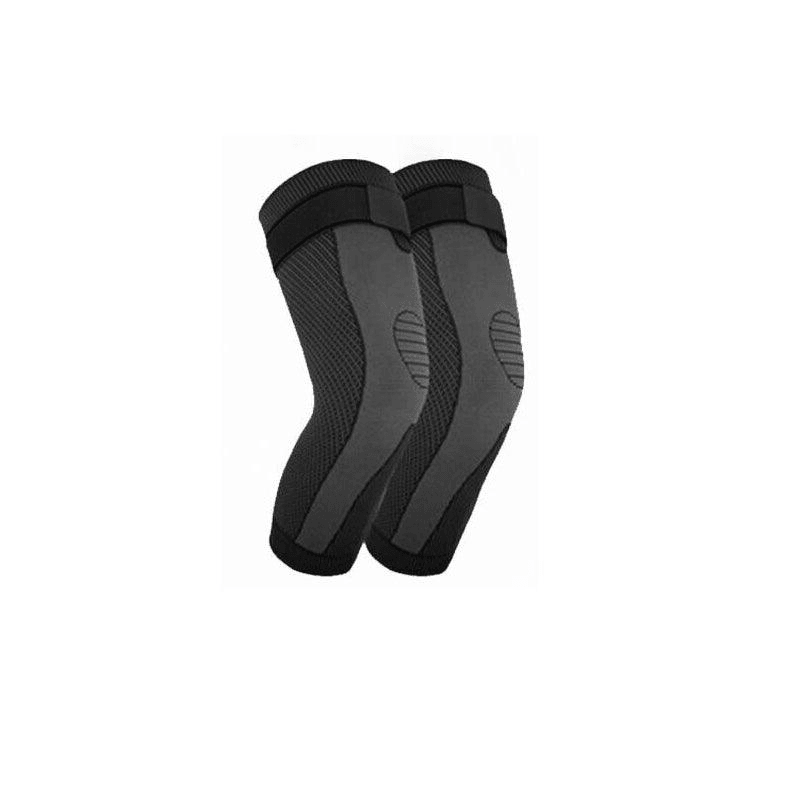 Aolikes black knee compression sleeve pair, flexible sports leg brace for joint pain relief. — view 2