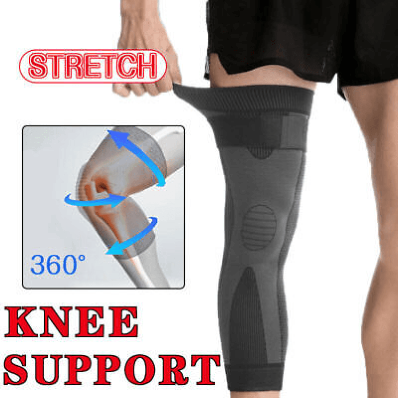 Aolikes black knee compression sleeve pair, flexible sports leg brace for joint pain relief. — view 3
