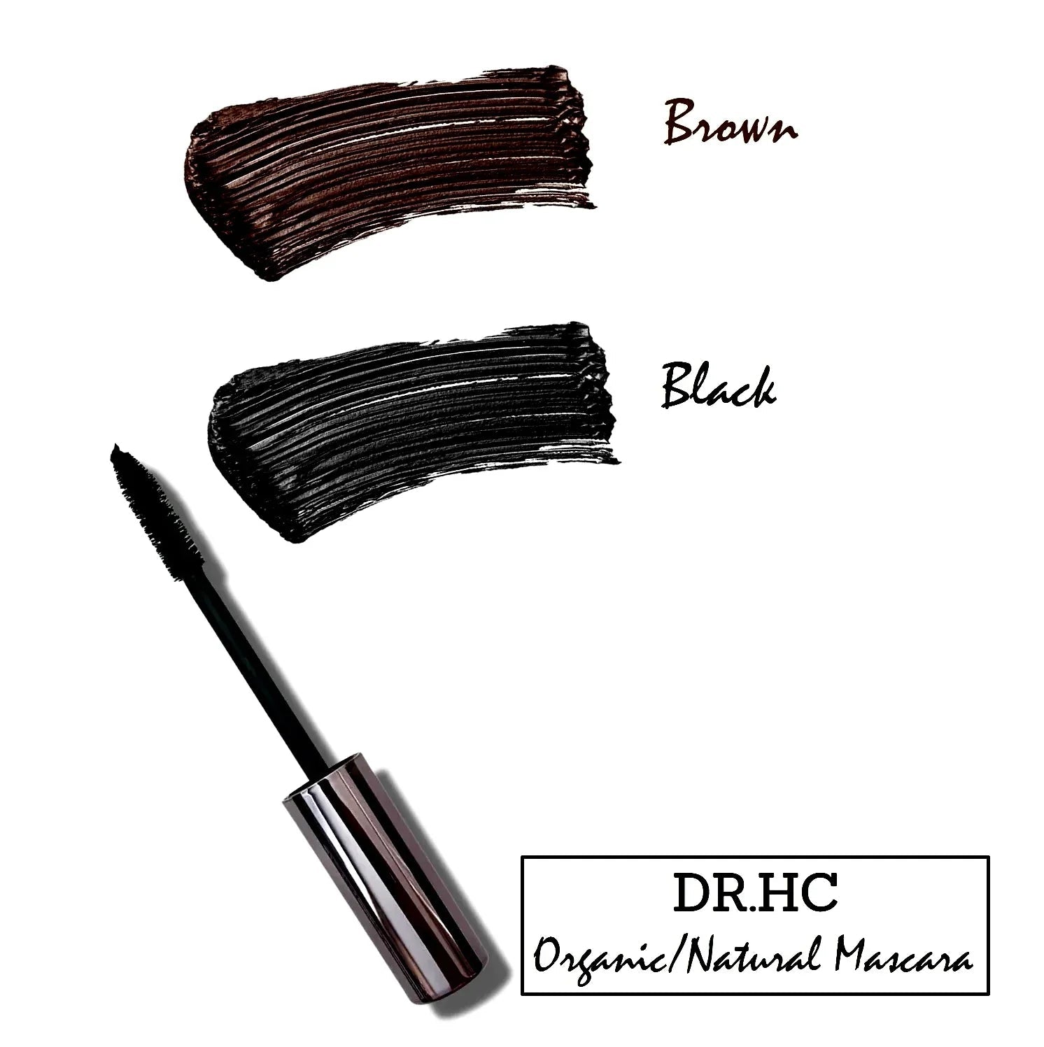 All-natural sensitive mascara tube and wand, formulated for voluminous lashes in black or dark brown. — view 2