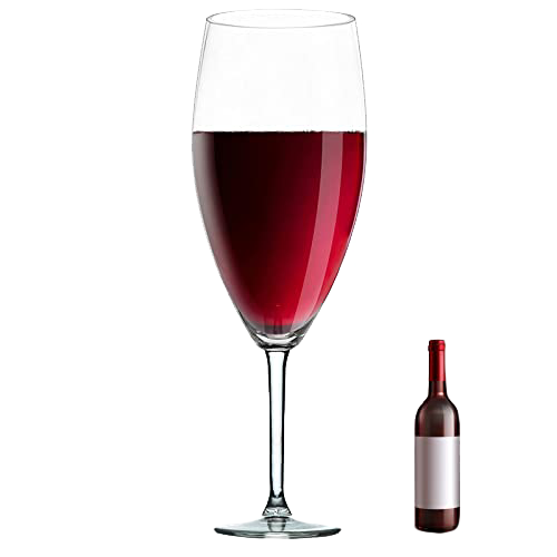 Giant 32-inch clear crystal wine glass acting as a decorative centerpiece or large beverage cooler