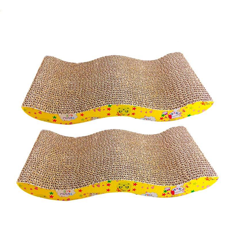 Kitty Claws corrugated cat scratcher toy with natural wood frame for indoor feline playtime