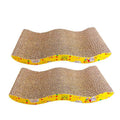 Kitty Claws corrugated cat scratcher toy with natural wood frame for indoor feline playtime