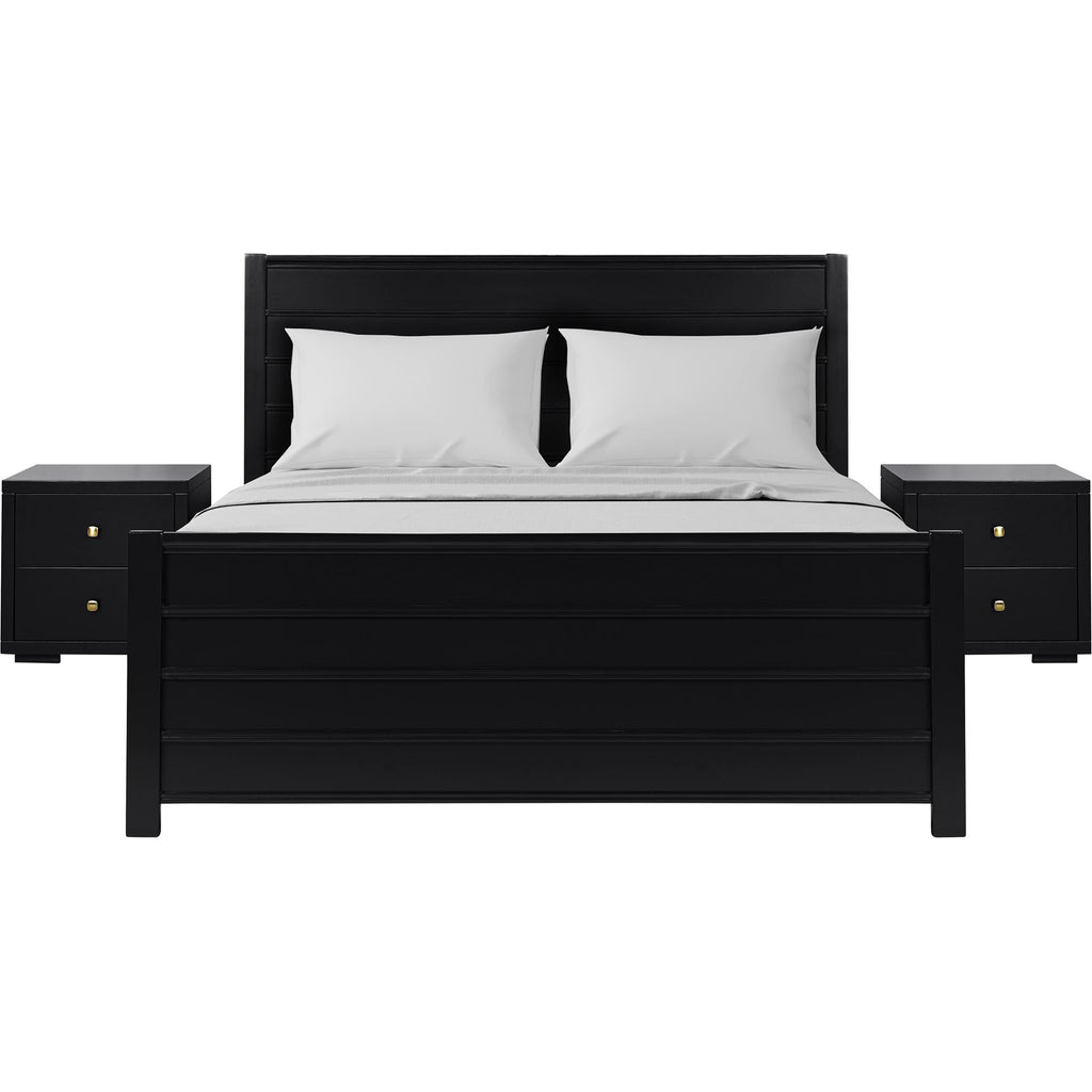 Caroline Pine Platform Bed with Paneled Headboard-6