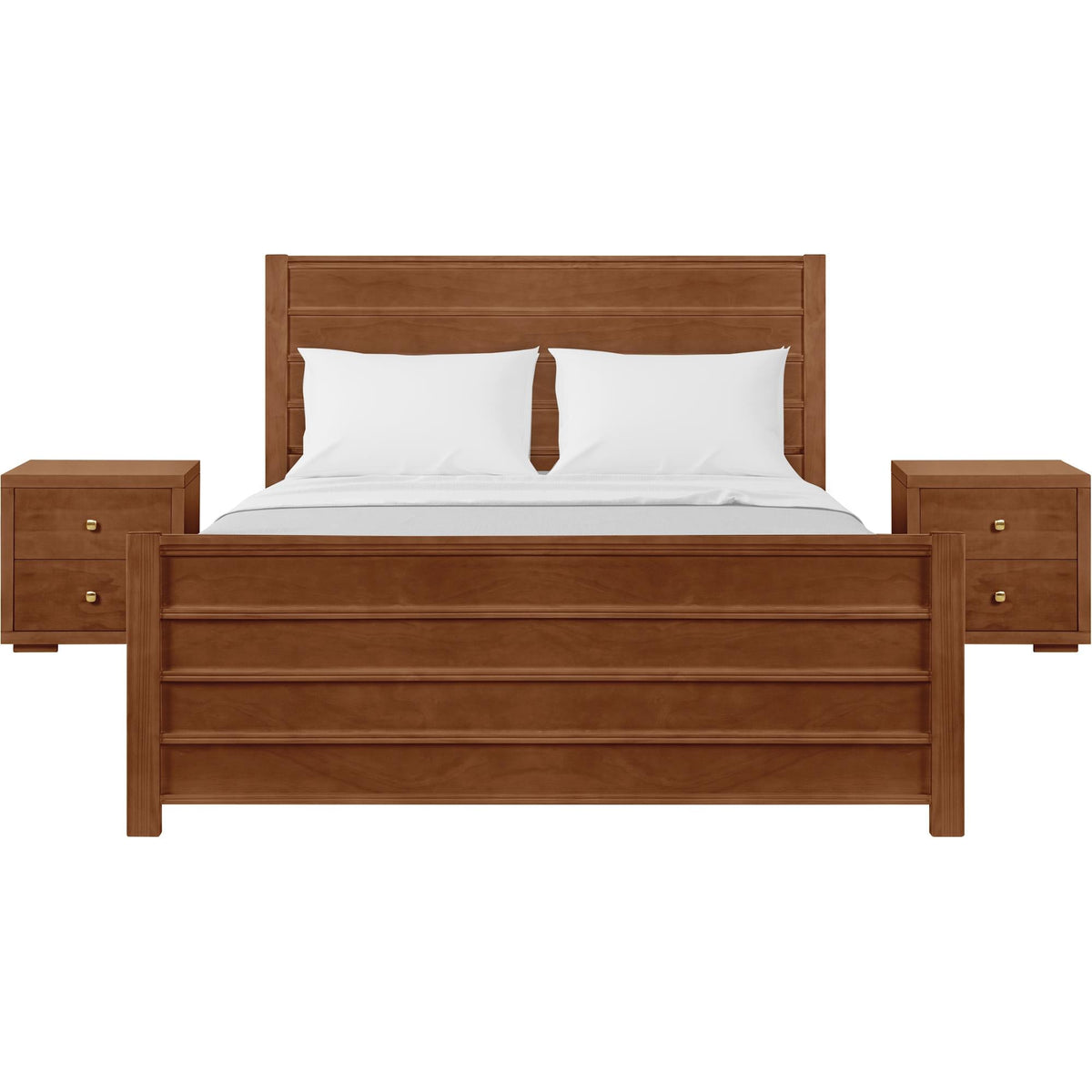 Caroline Pine Platform Bed with Paneled Headboard-10