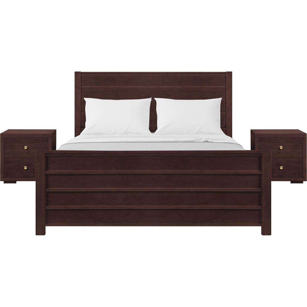 Caroline Pine Platform Bed with Paneled Headboard-16