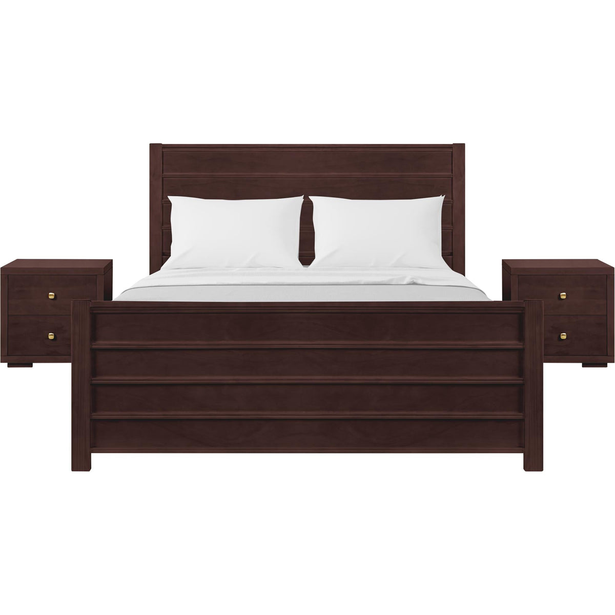 Caroline Pine Platform Bed with Paneled Headboard-16