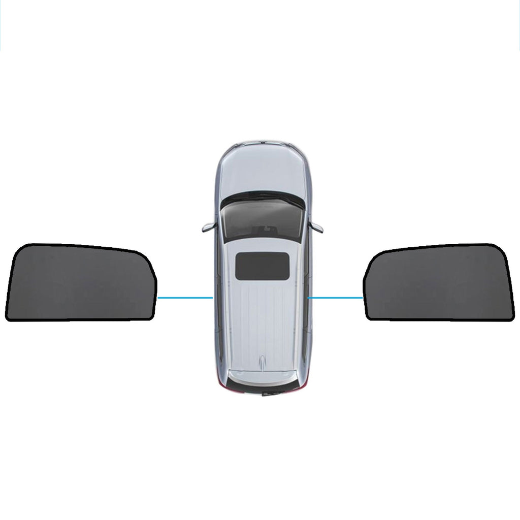 Black magnetic mesh car window sun shades installed on the front and rear of an Audi. — view 4