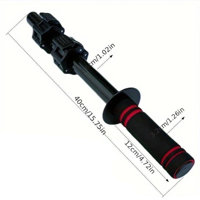 Black adjustable dumbbell handles made of solid iron for arm and forearm strength training at home. — view 2