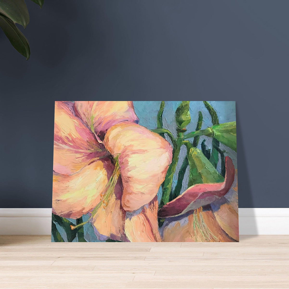 'Amaryllis 2' Floral I 18x24 Museum-Quality Matte Paper Poster | Original Artwork by American Artist Barbara Cleary-1