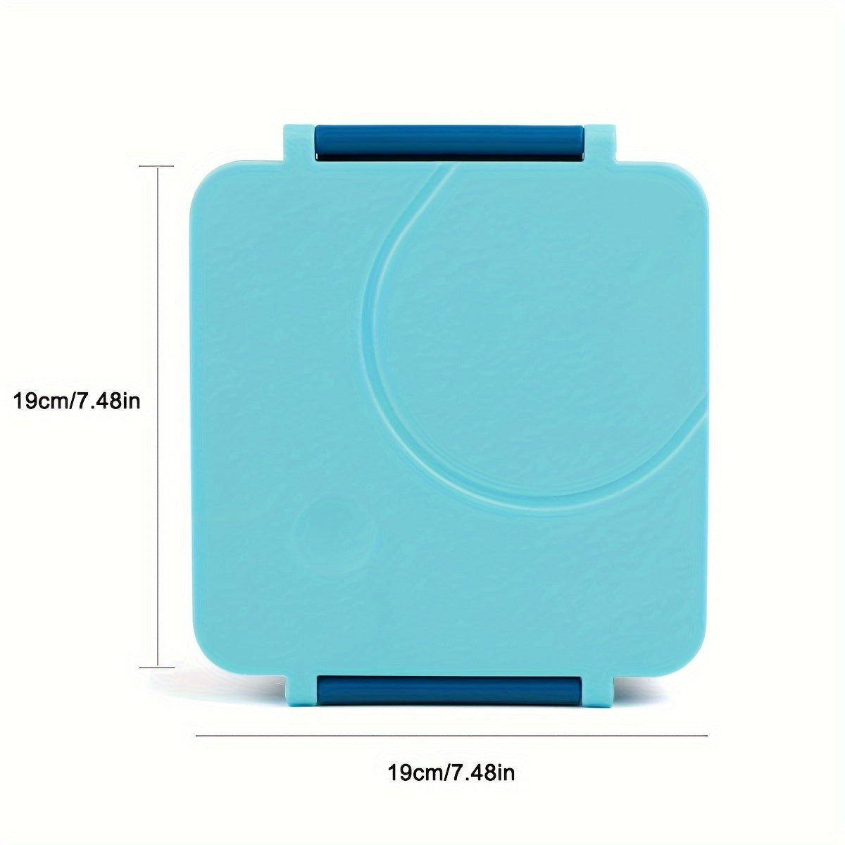 Blue cartoon kids thermos lunch box with four compartments and matching water bottle — view 4