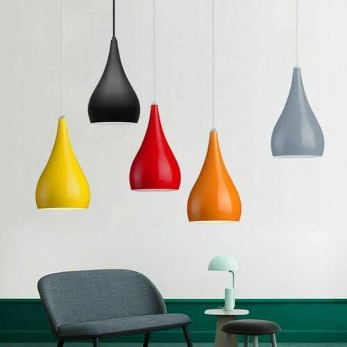Industrial teardrop metal pendant lampshade in various powder-coated finishes for modern ceiling lighting — view 2