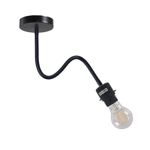 Flexible swan neck reading light in matte black, modern wall sconce fixture with adjustable E27 base. — view 2