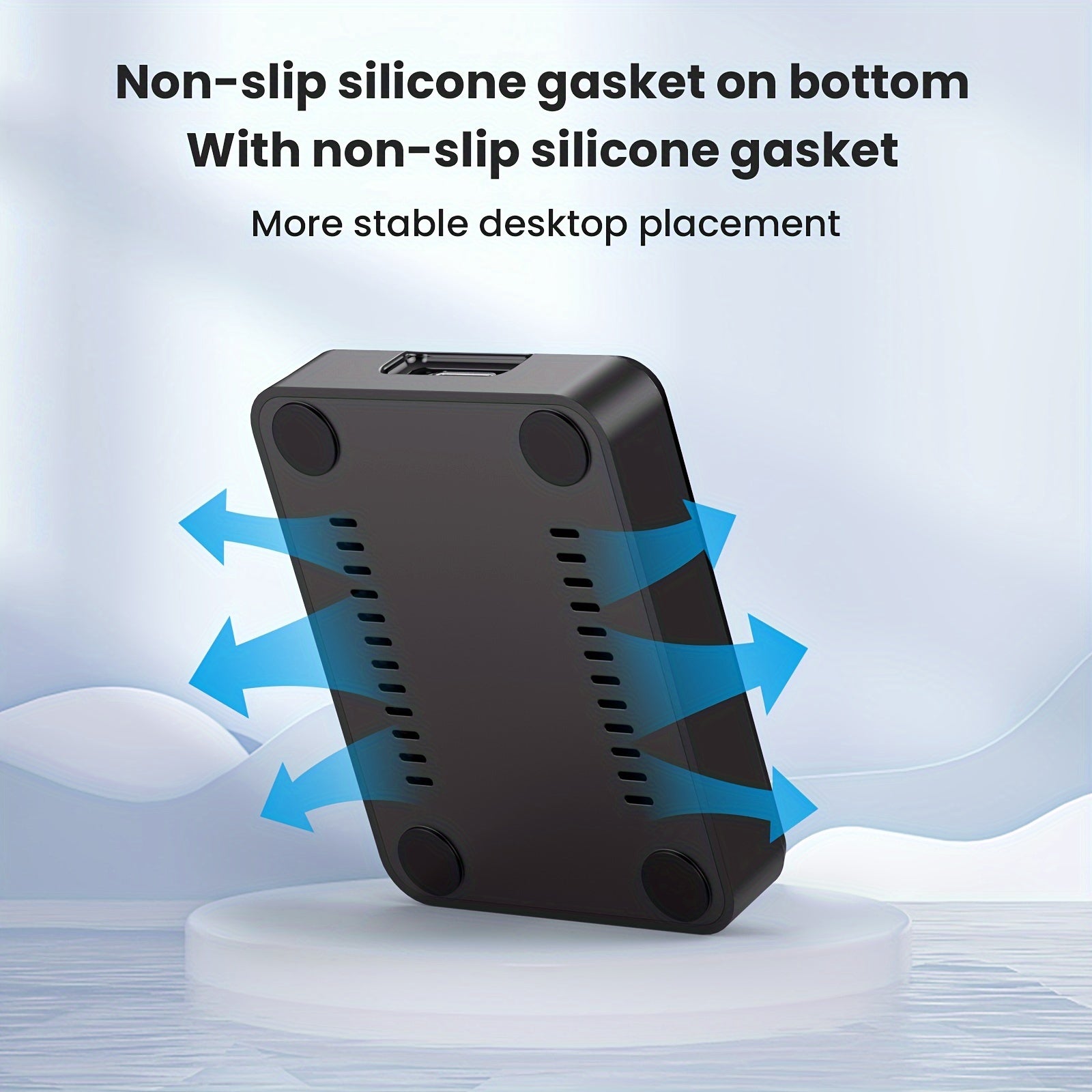 M.2 NVMe SSD enclosure docking station with dual USB-C connection cables for high-speed data transfer — view 2
