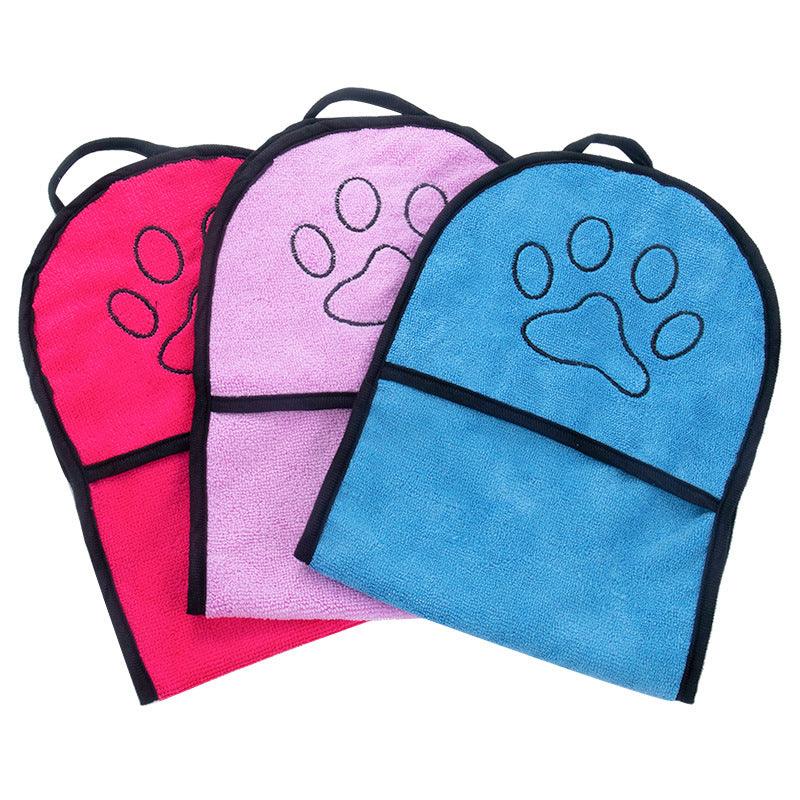 Super dry pet bathrobe in thick microfiber chenille with double pockets for easy dog drying. — view 4