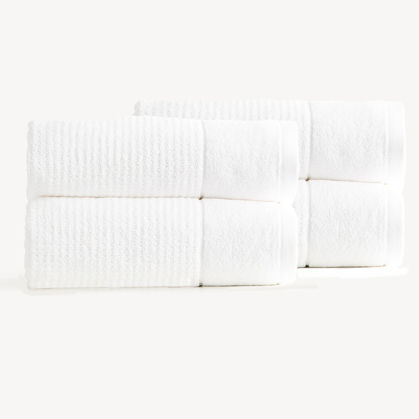 Cambridge waffle towel set in snow white, plush 650 GSM textured cotton bath towels. — view 5
