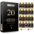 20 piece alcohol-free essential oils gift set in elegant presentation box for diffusers and crafts