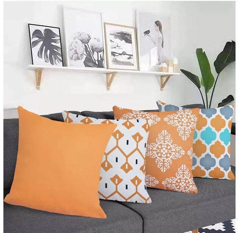 Multi-coloured water resistant square outdoor cushion cover for patio and garden seating — view 3