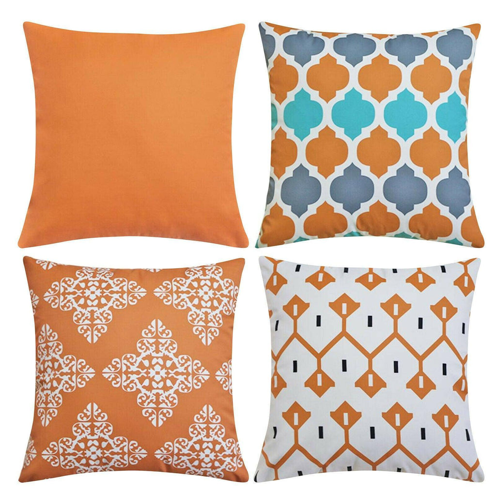 Multi-coloured water resistant square outdoor cushion cover for patio and garden seating — view 5