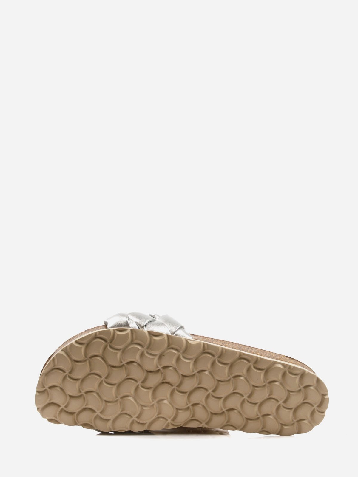 Women's comfort sandals in silver and brown featuring a synthetic upper and genuine leather lining — view 4