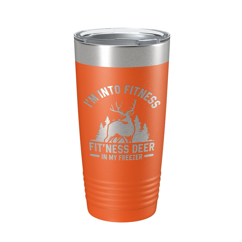 Funny deer hunter laser engraved stainless steel 20oz travel tumbler with clear lid — view 5