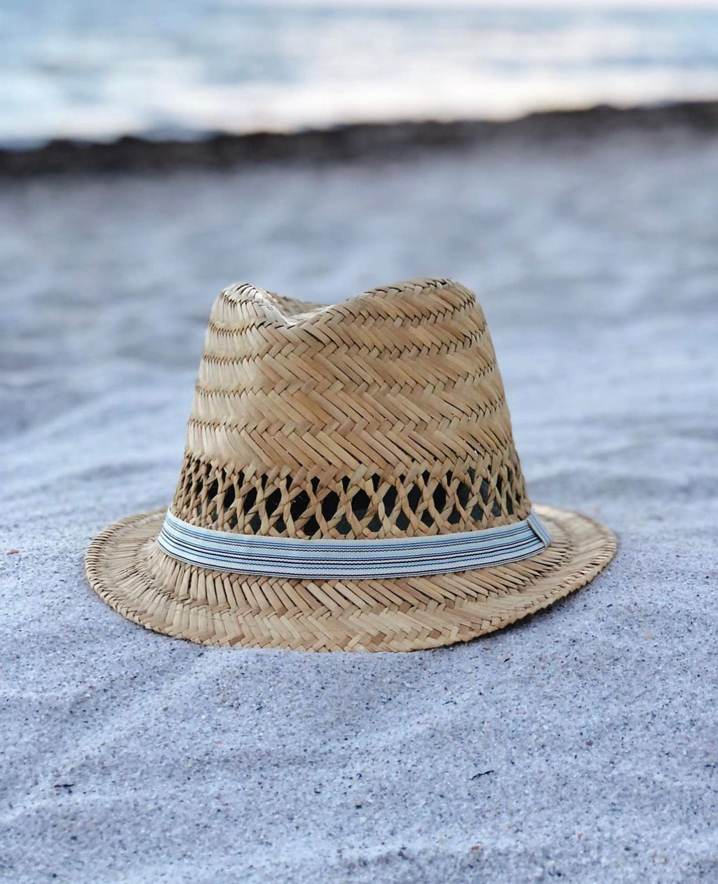 ‘Sunny Day’ Rush Natural Straw Fedora Hat-1