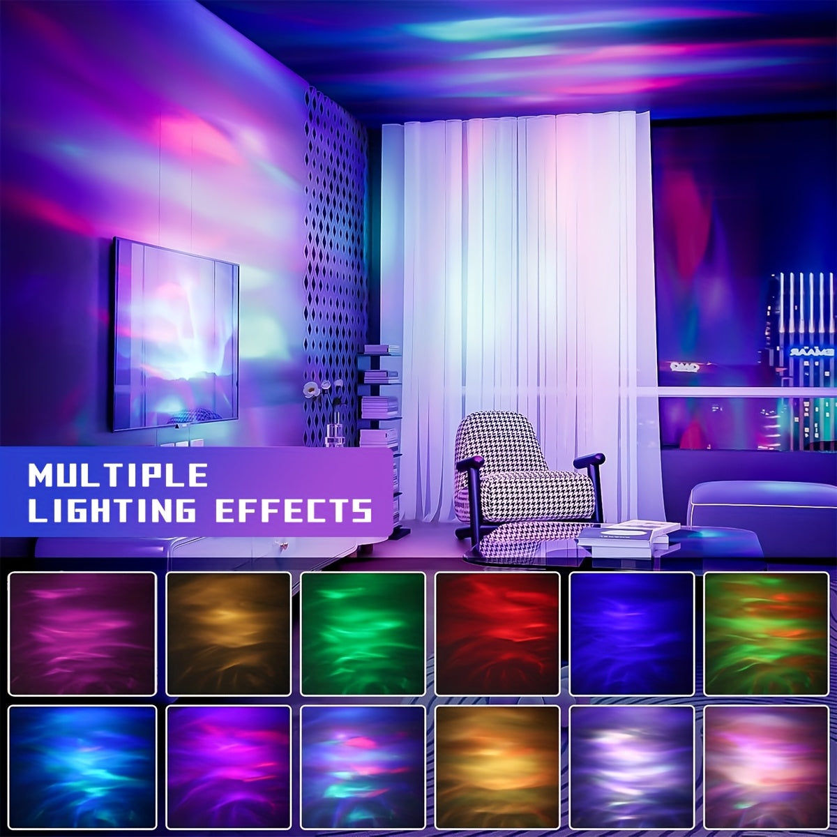 Astronaut galaxy projector night light made of white plastic featuring magnetic figures and lunar mat — view 4