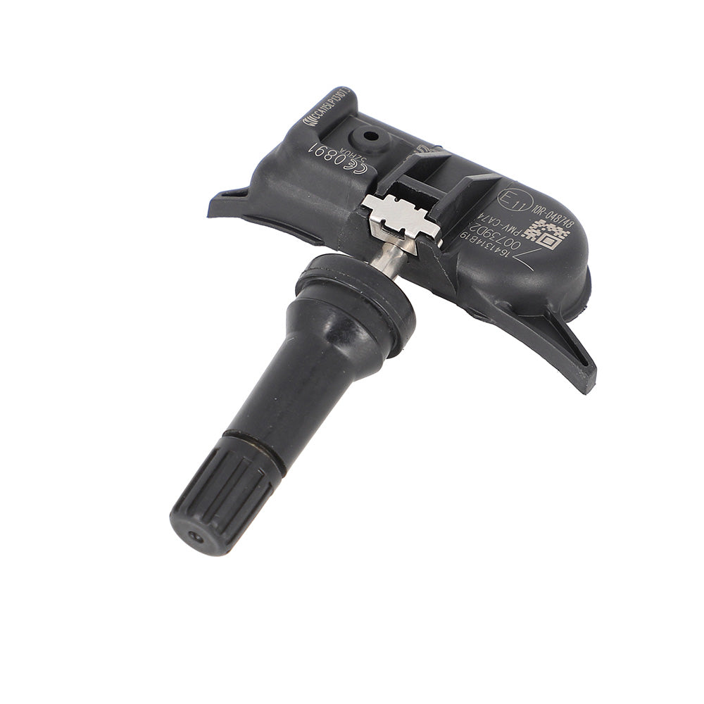 Tyre pressure sensor replacement set of four with black modules and metal valve stems — view 3