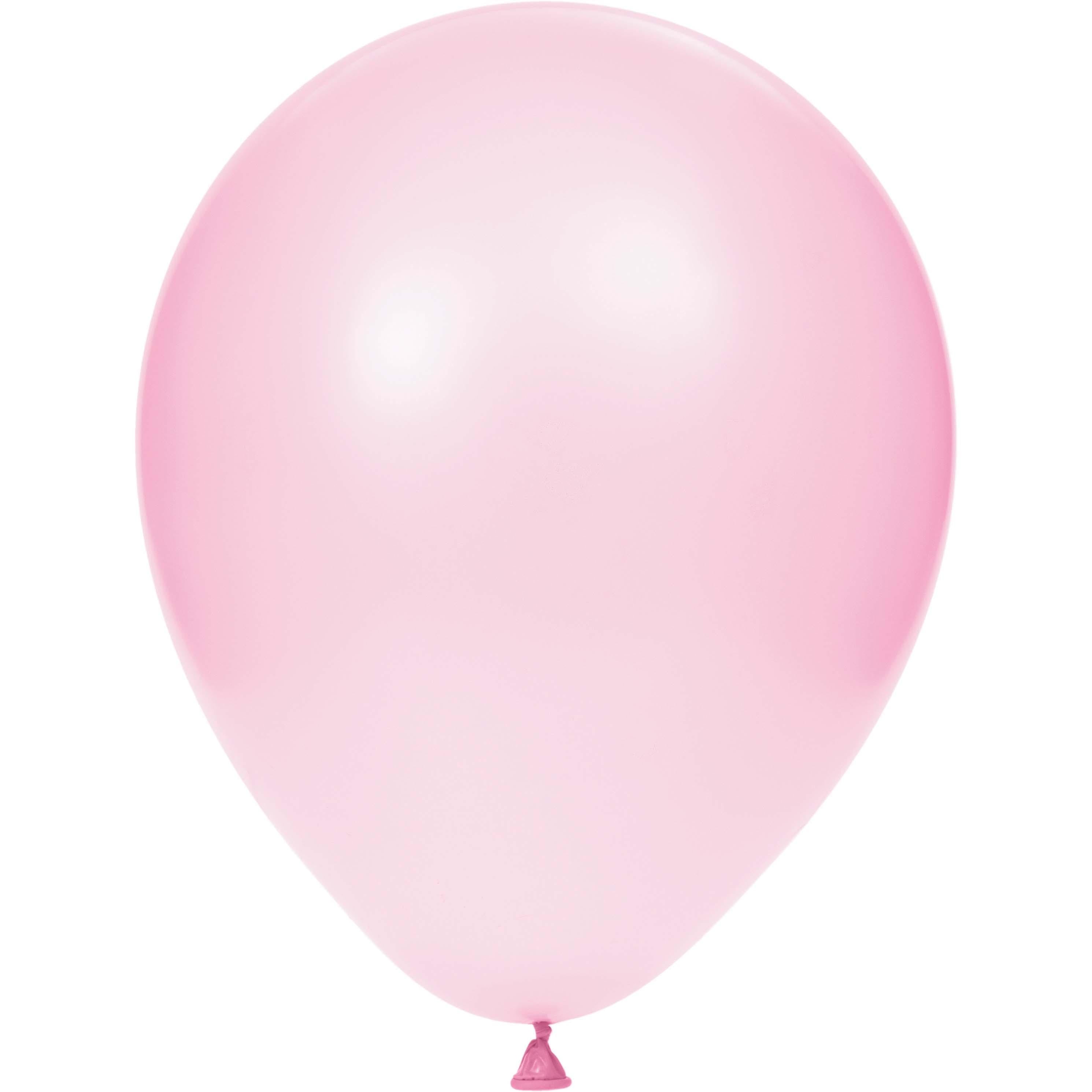 Assorted pastel pink blue purple and yellow 12-inch latex party balloons in a bulk bunch — view 3