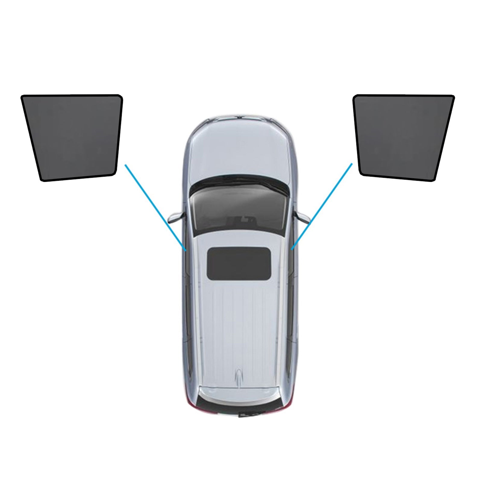 Black nylon mesh magnetic car window sun shade for Mitsubishi Pajero vehicles — view 5
