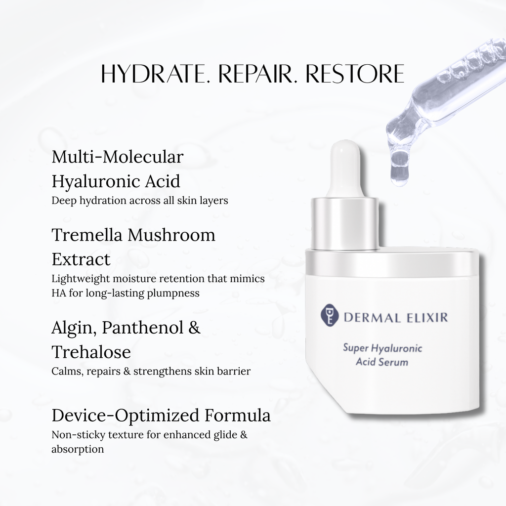 Dermal Elixir super hyaluronic acid face serum 40ml glass dropper bottle for deep skin hydration — view 2