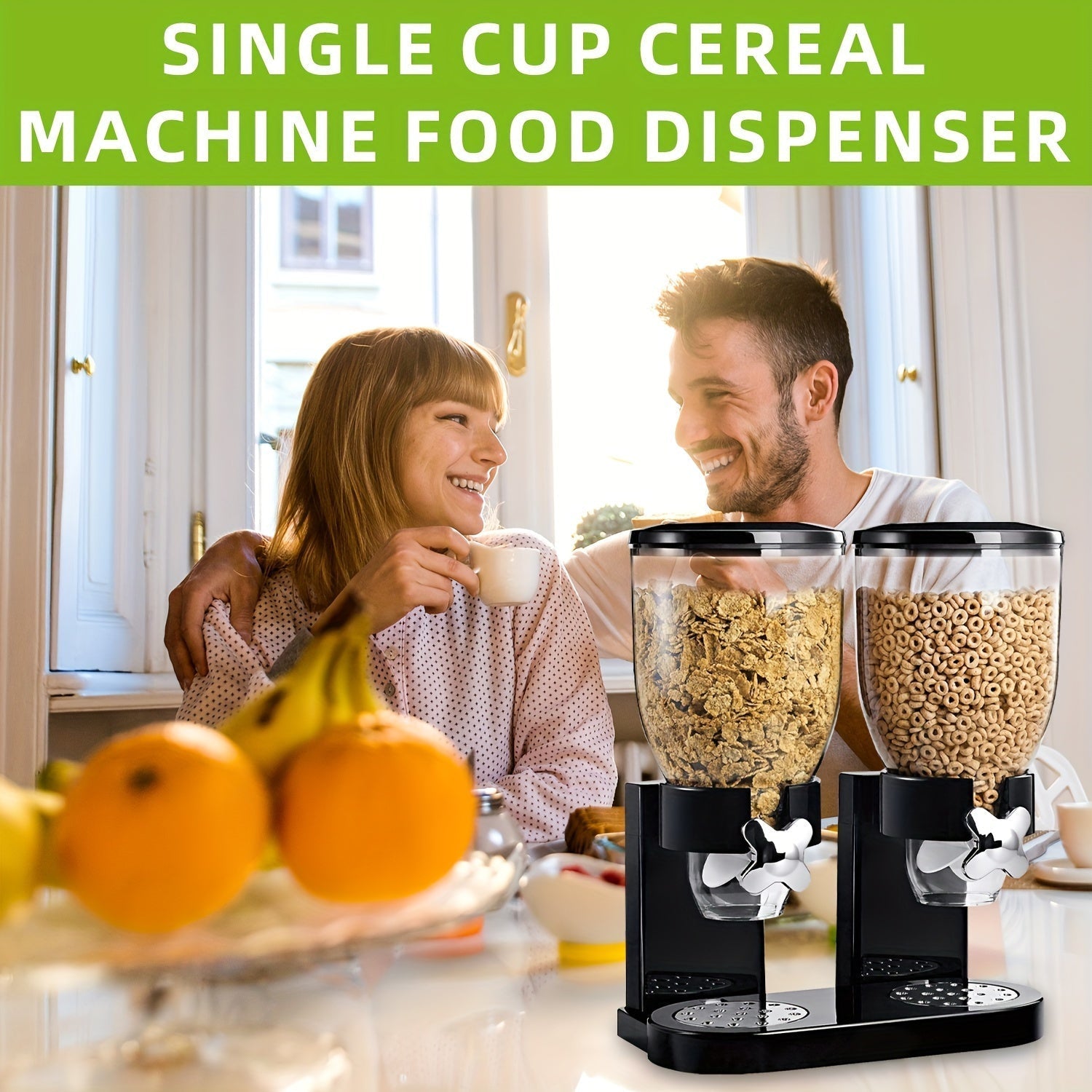 Dual-control large capacity food dispenser in plastic for storing grains and rice — view 4