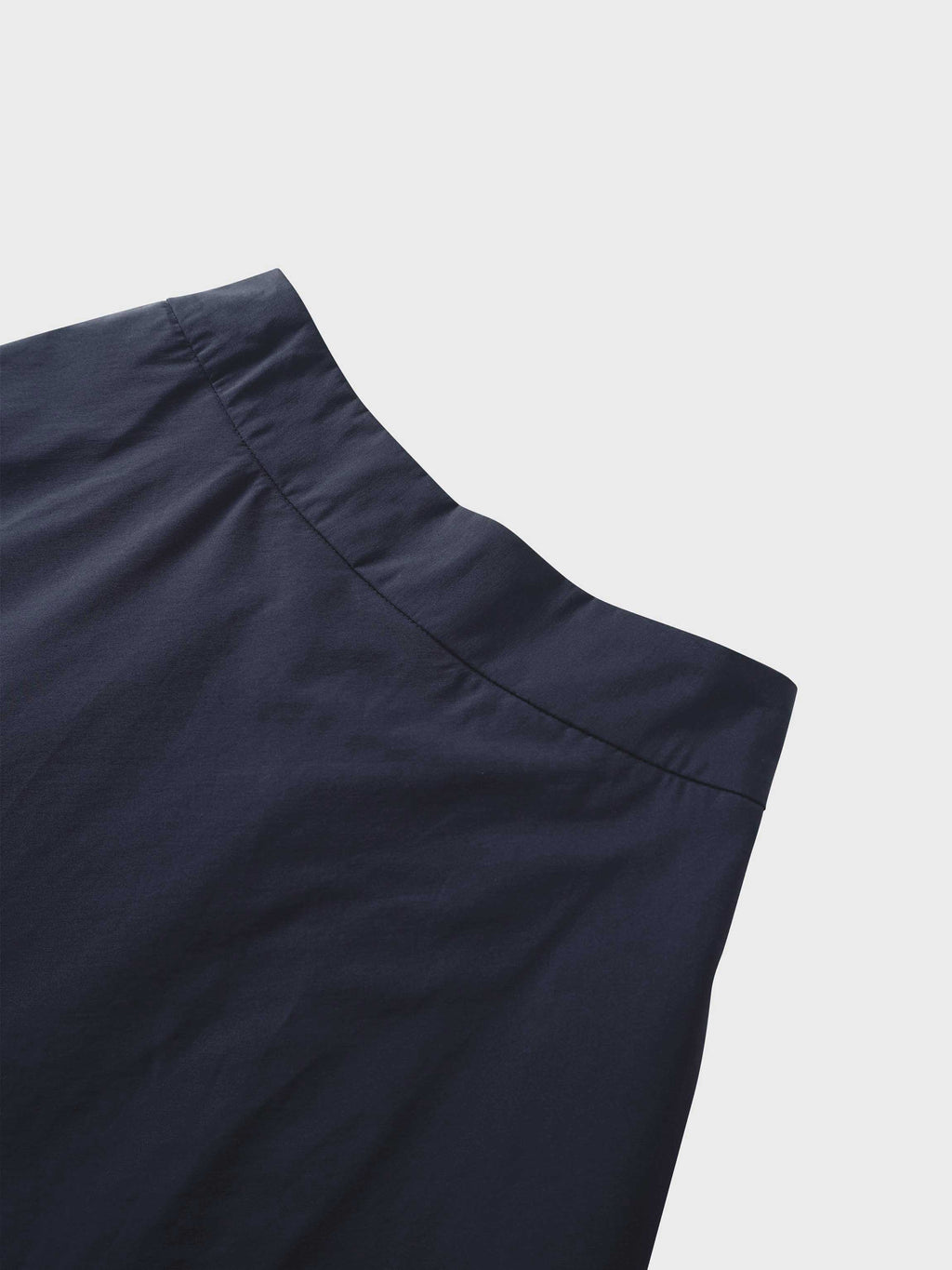 Elastic Back Maxi Cotton Blend Skirt-Navy-2