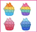 Ice cream keychain push pop fidget toy made of bright soft silicone for sensory relief