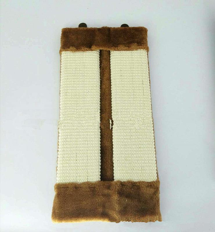 Beige foldable eco-friendly cat scratcher made of natural sisal rope and soft plush fabric — view 4