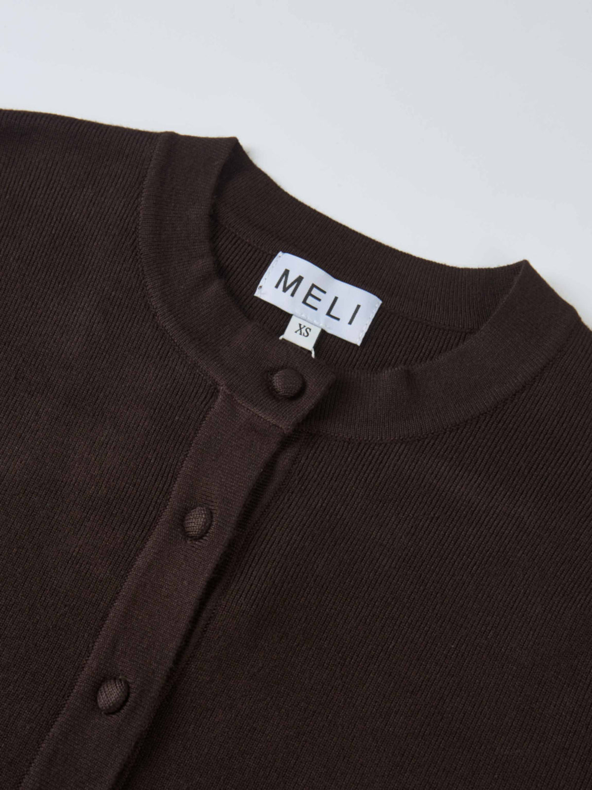 Basic Crew Knit Cardigan 17" - Brown-3