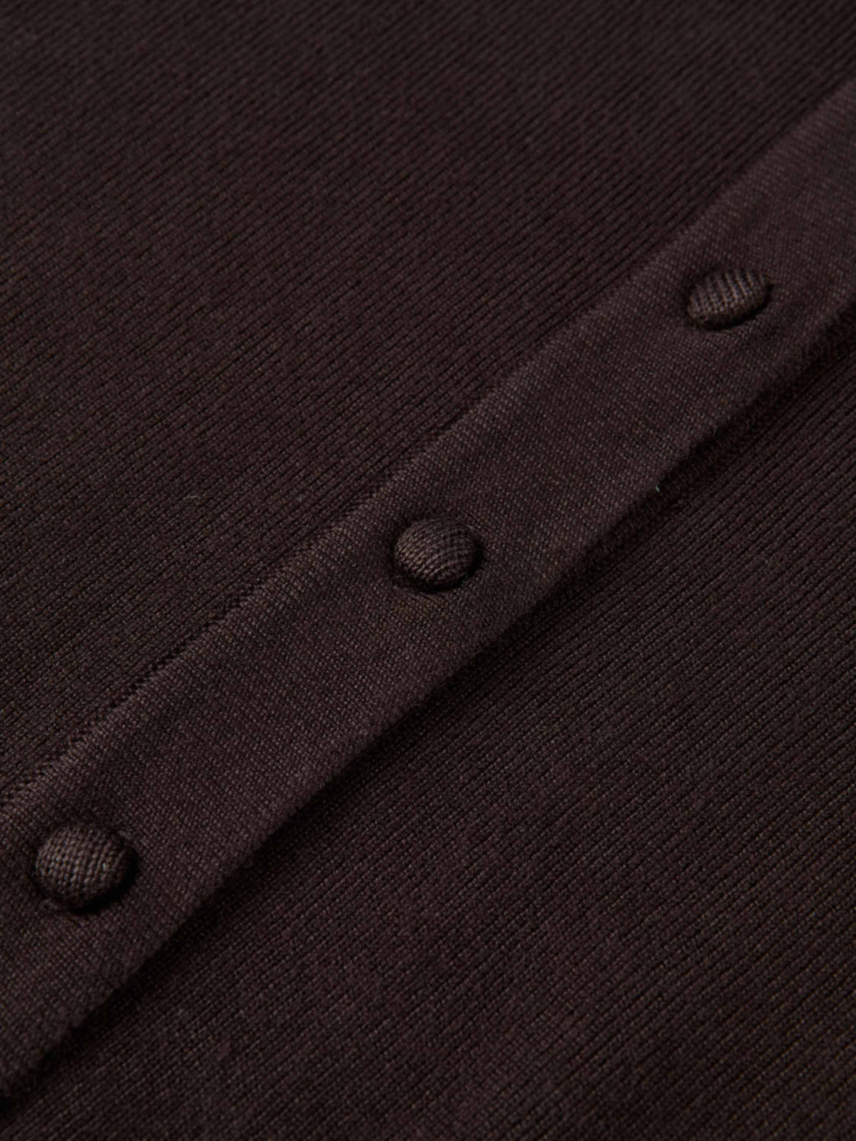 Basic Crew Knit Cardigan 17" - Brown-4